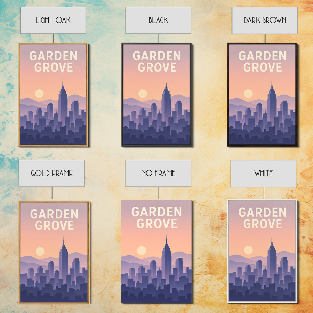 Garden Grove California Travel Poster, Canvas Print, Mid Century City Wall Art, Garden Grove Wall Art, Travel Poster Art, Travel Art Print