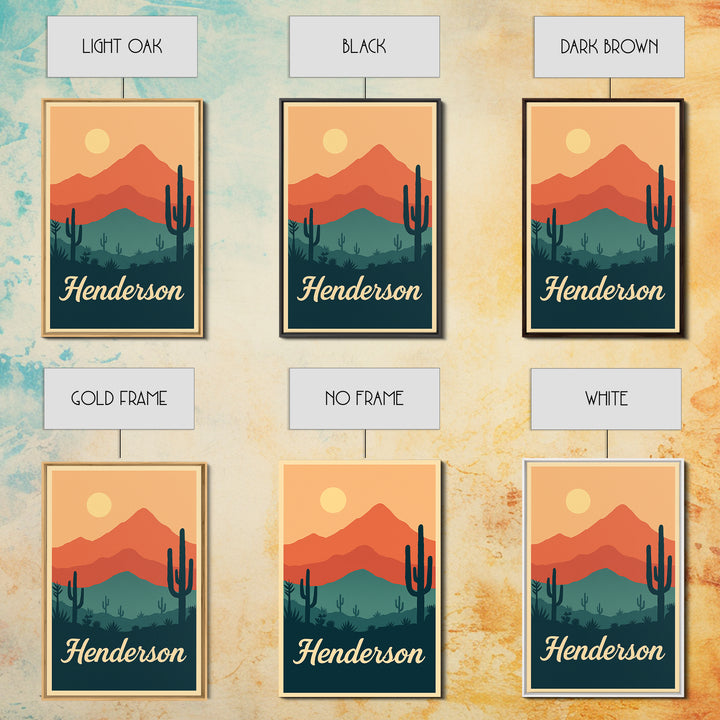Henderson Nevada Travel Poster, Canvas Print, Classic Travel Poster Art, Henderson Art Print, City Travel Prints, Living Room Wall Art