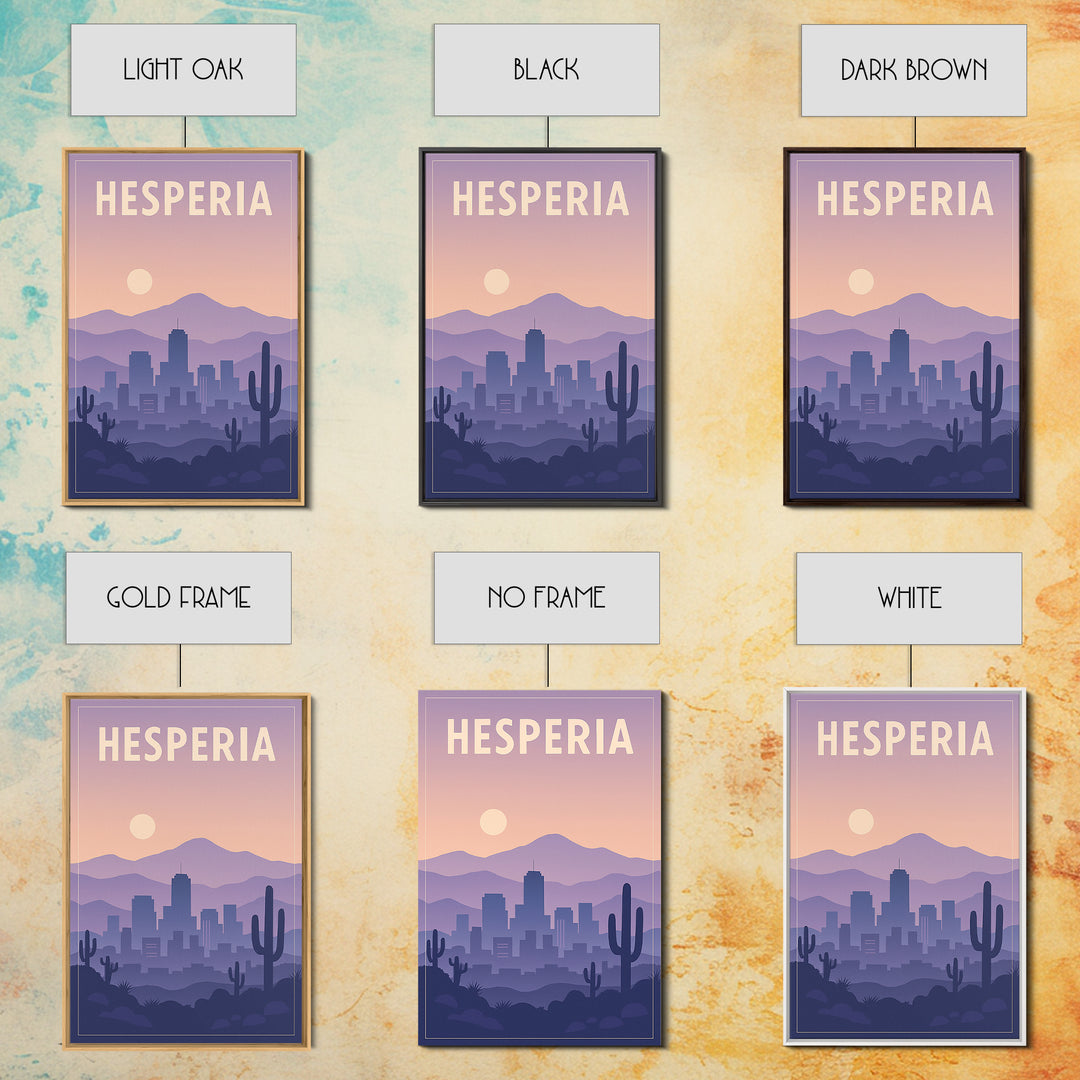 Hesperia California Travel Poster, Canvas Print, Classic Travel Poster Art, Hesperia Travel Art, City Travel Prints, Vintage Travel Art