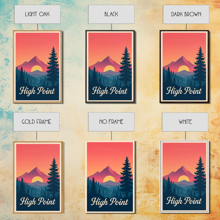 High Point North Carolina Travel Poster, Canvas Print, Mid Century City Wall Art, High Point City Art, Travel Art Print, Vintage Travel Art