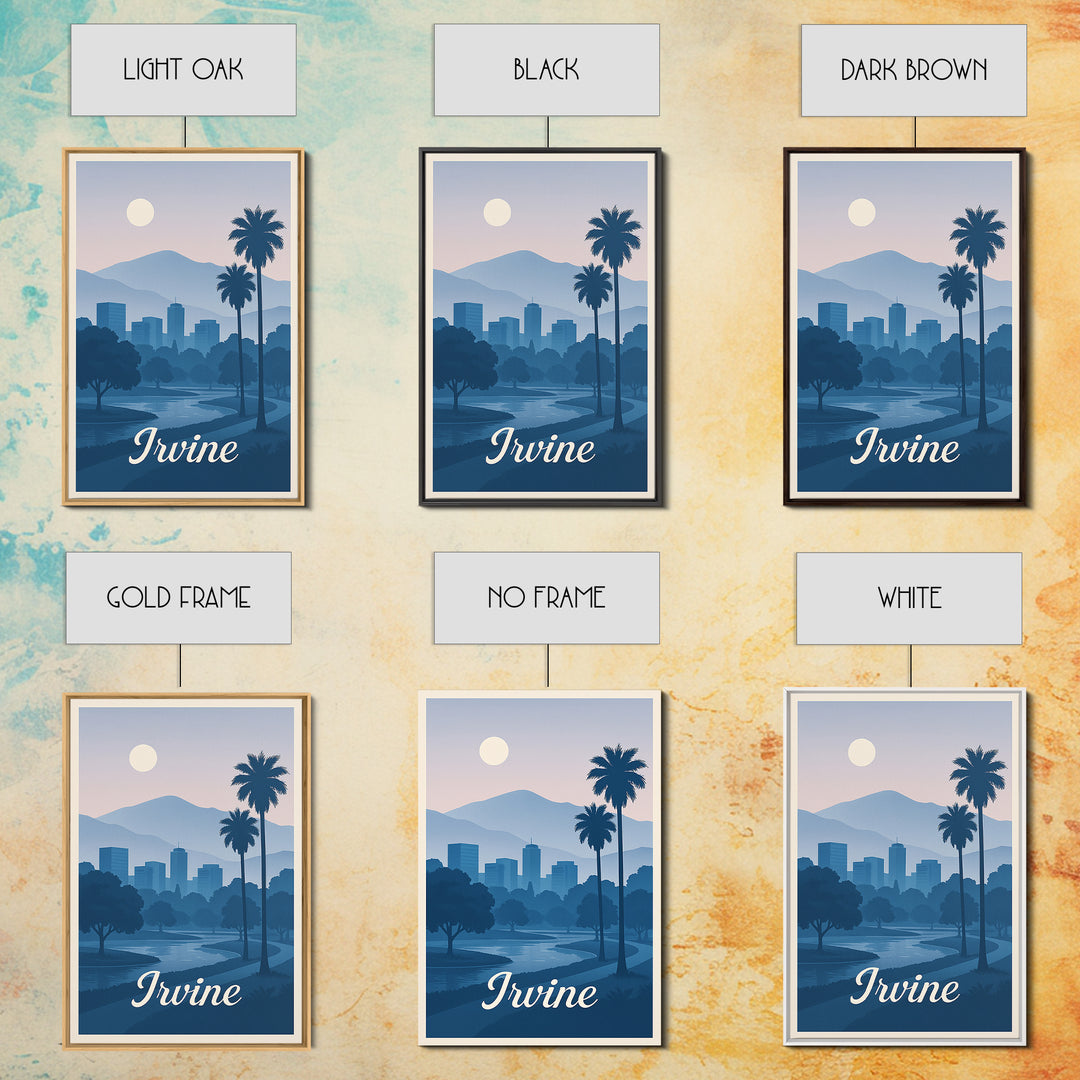 Irvine Travel Poster, Canvas Print, Mid Century City Wall Art, Irvine Travel Art, Vintage City Poster, Mid Century Wall Art, Travel Print