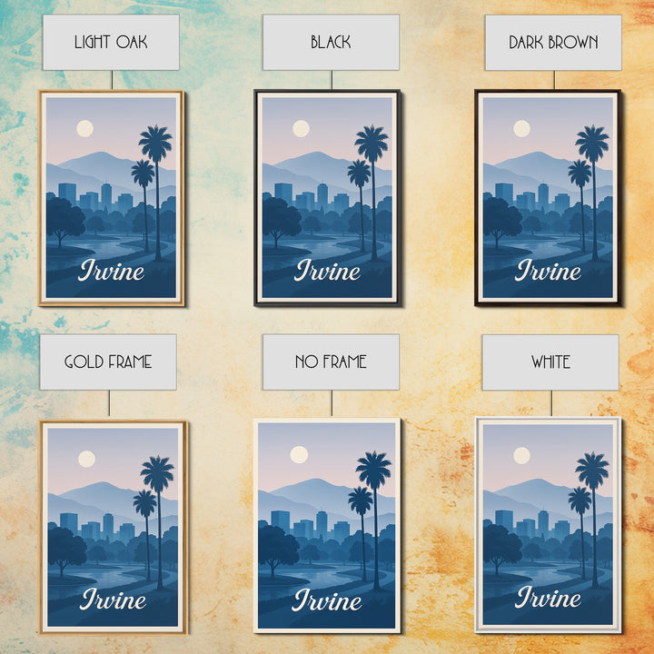 Irvine Travel Poster, Canvas Print, Mid Century City Wall Art, Irvine Travel Art, Vintage City Poster, Mid Century Wall Art, Travel Print