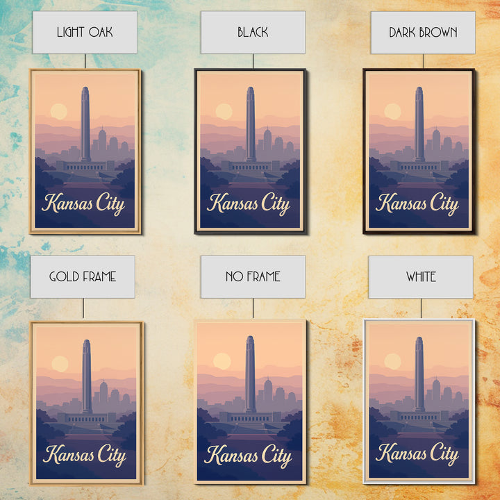 Kansas City Travel Poster, Canvas Print, Vintage Travel Poster Art, Kansas City Art Print, Travel Wall Art, Vintage City Art, Wall Art