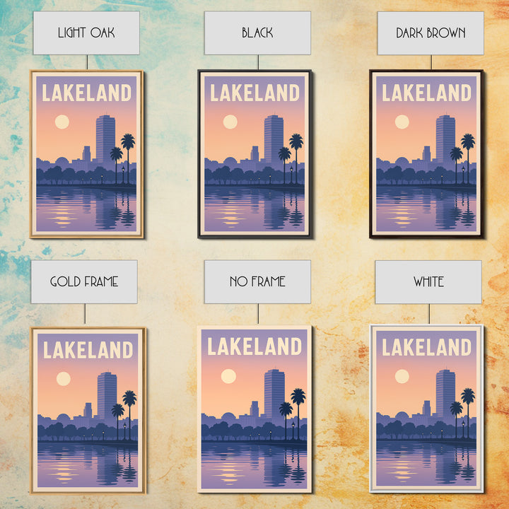 Lakeland Florida Travel Poster, Framed Canvas Print, Mid Century City Wall Art, Lakeland Poster Print, Vintage Travel Art, Travel Wall Art