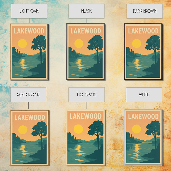 Lakewood Travel Poster, Framed Canvas Print, Classic Travel Poster Art, Lakewood City Art, Travel Poster Art, Retro Travel Print