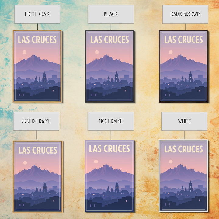 Las Cruces New Mexico Travel Poster, Canvas Print, Retro Sunset Skyline Art, Las Cruces Art Print, Modern Wall Decor, City Illustration
