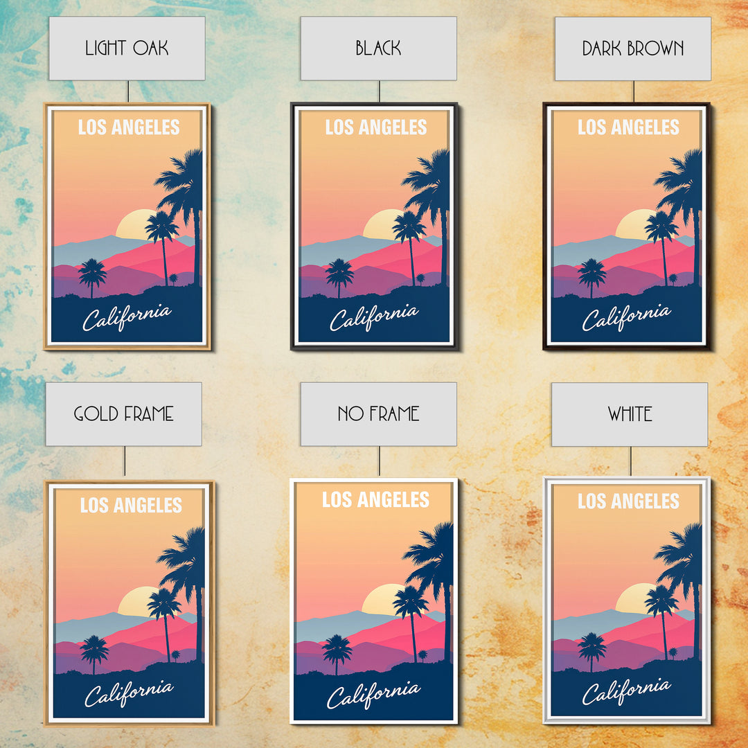 Los Angeles California Travel Poster, Canvas Print, Mid Century City Wall Art, Los Angeles Travel Art, Art Print, Vintage City Art, Wall Art
