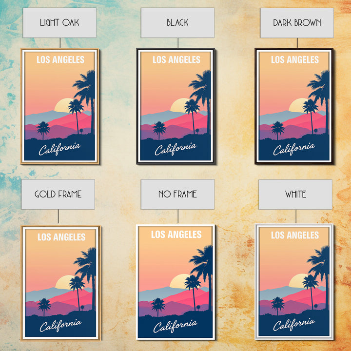 Los Angeles California Travel Poster, Canvas Print, Mid Century City Wall Art, Los Angeles Travel Art, Art Print, Vintage City Art, Wall Art