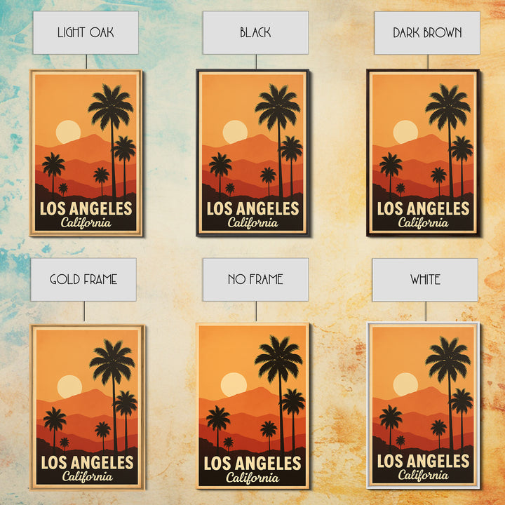 Los Angeles Travel Poster, Canvas Print, Mid Century City Wall Art, Los Angeles City Art, Retro Travel Print, Fine Art Print, Wall Art