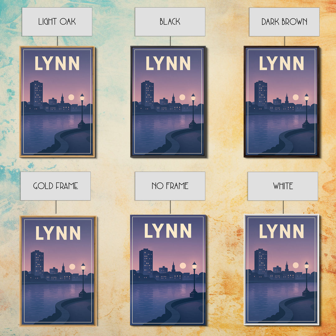 Lynn Travel Poster, Canvas Print, Mid Century City Wall Art, Lynn Poster Print, City Art Print, Vintage Travel Print, Travel Art Print
