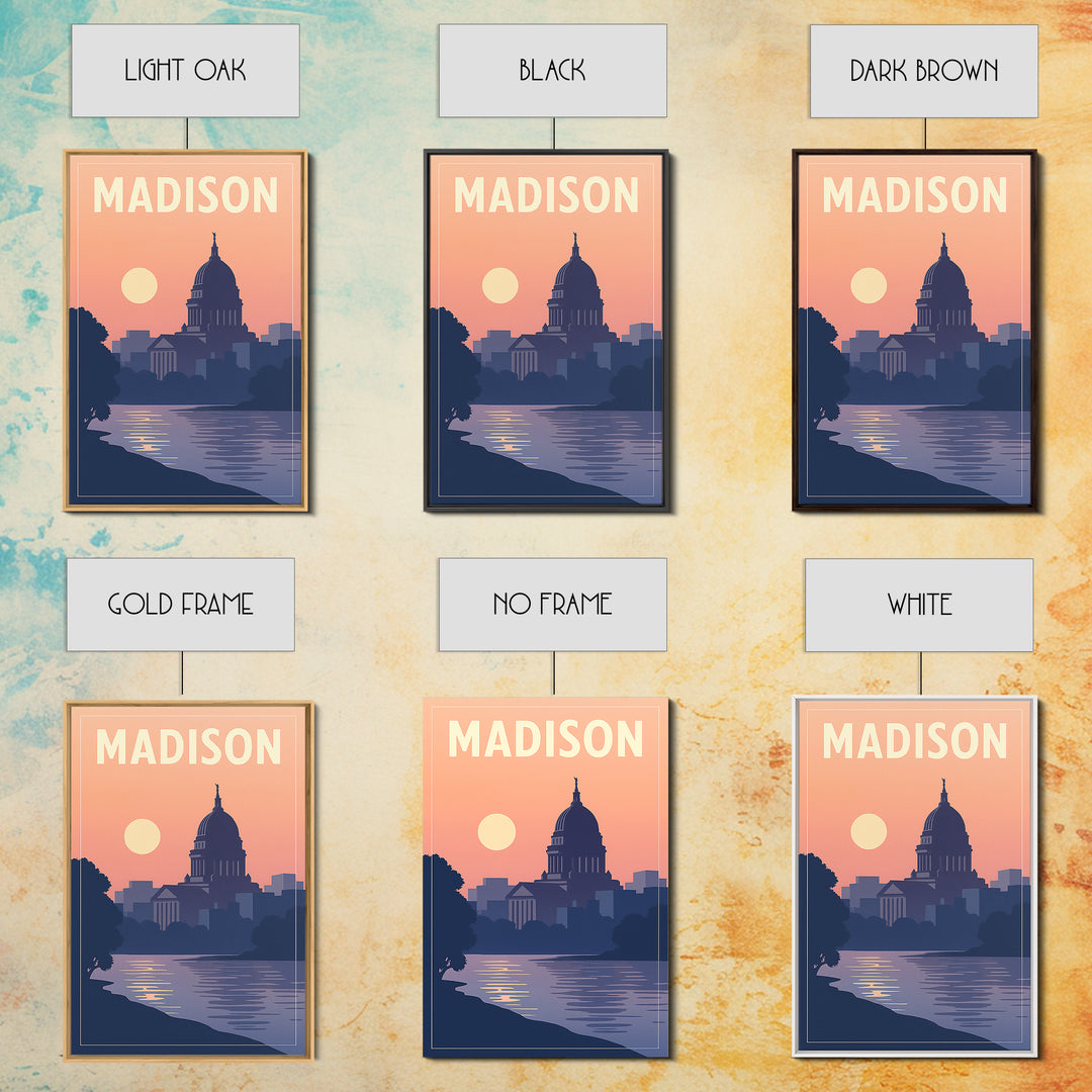 Madison Travel Poster, Canvas Print, Classic Travel Poster Art, Madison Art Print, City Art Print, Travel Art Print, Home Office Decor