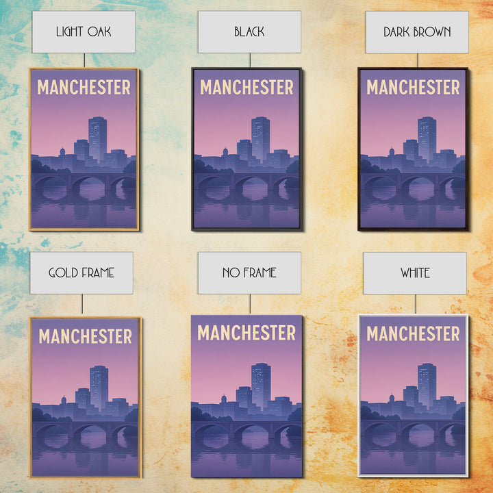 Manchester Travel Poster, Framed Canvas Print, Classic Travel Poster Art, Manchester Art Print, Travel Art Print, Fine Art Print