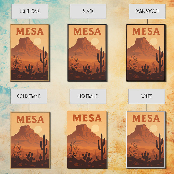 Mesa Arizona Travel Poster, Canvas Print, Retro Sunset Skyline Art, Mesa Poster Print, City Art Print, Vintage City Art, City Travel Prints