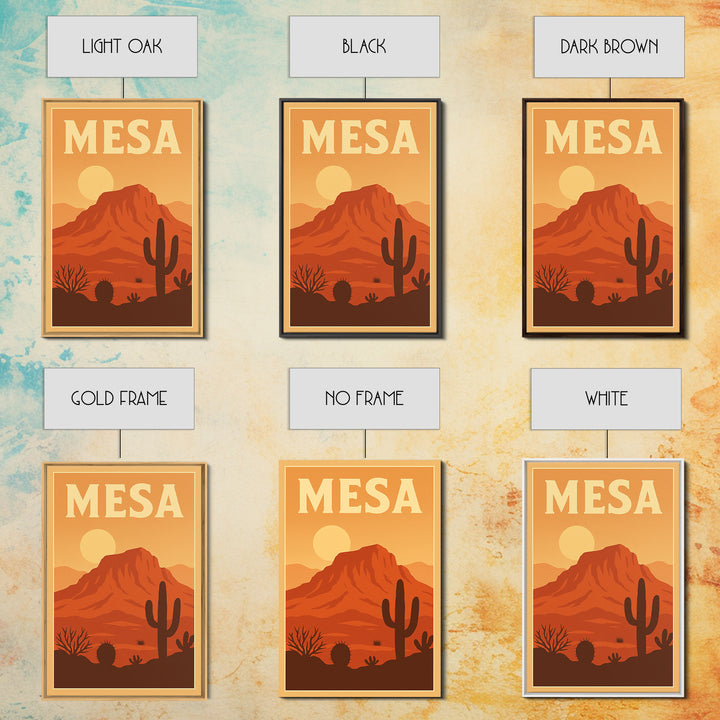 Mesa Travel Poster, Canvas Print, Classic Travel Poster Art, Mesa City Art, City Art Print, Travel Art Print, Travel Poster Art
