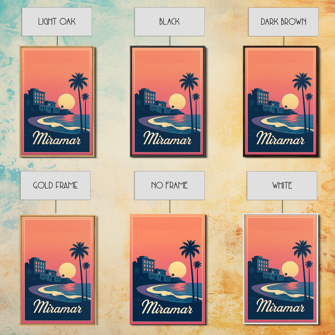 Miramar Florida Travel Poster, Canvas Print, Mid Century City Wall Art, Miramar City Art, Poster Art, Vintage City Poster, Travel Wall Art