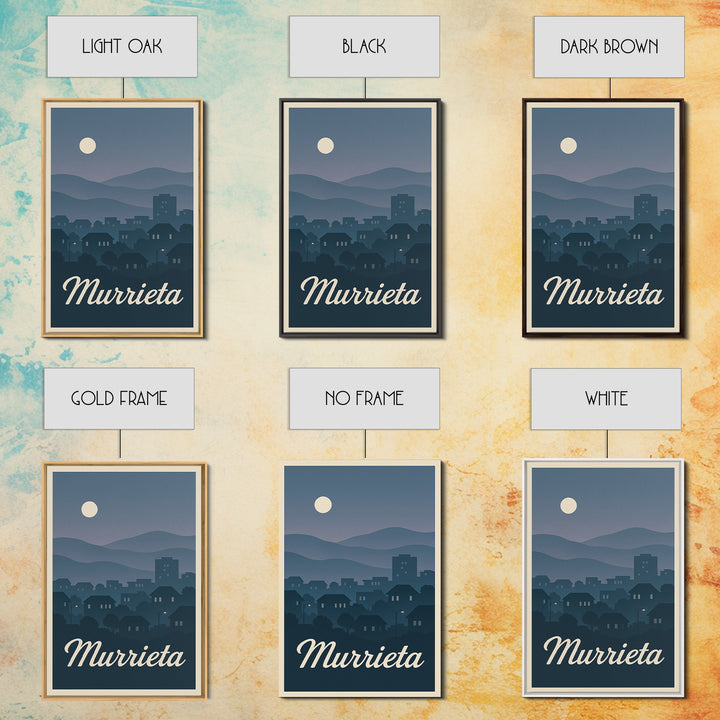 Murrieta Travel Poster, Framed Canvas Print, Mid Century City Wall Art, Murrieta Art Print, Gift For Travelers, Vintage City Poster