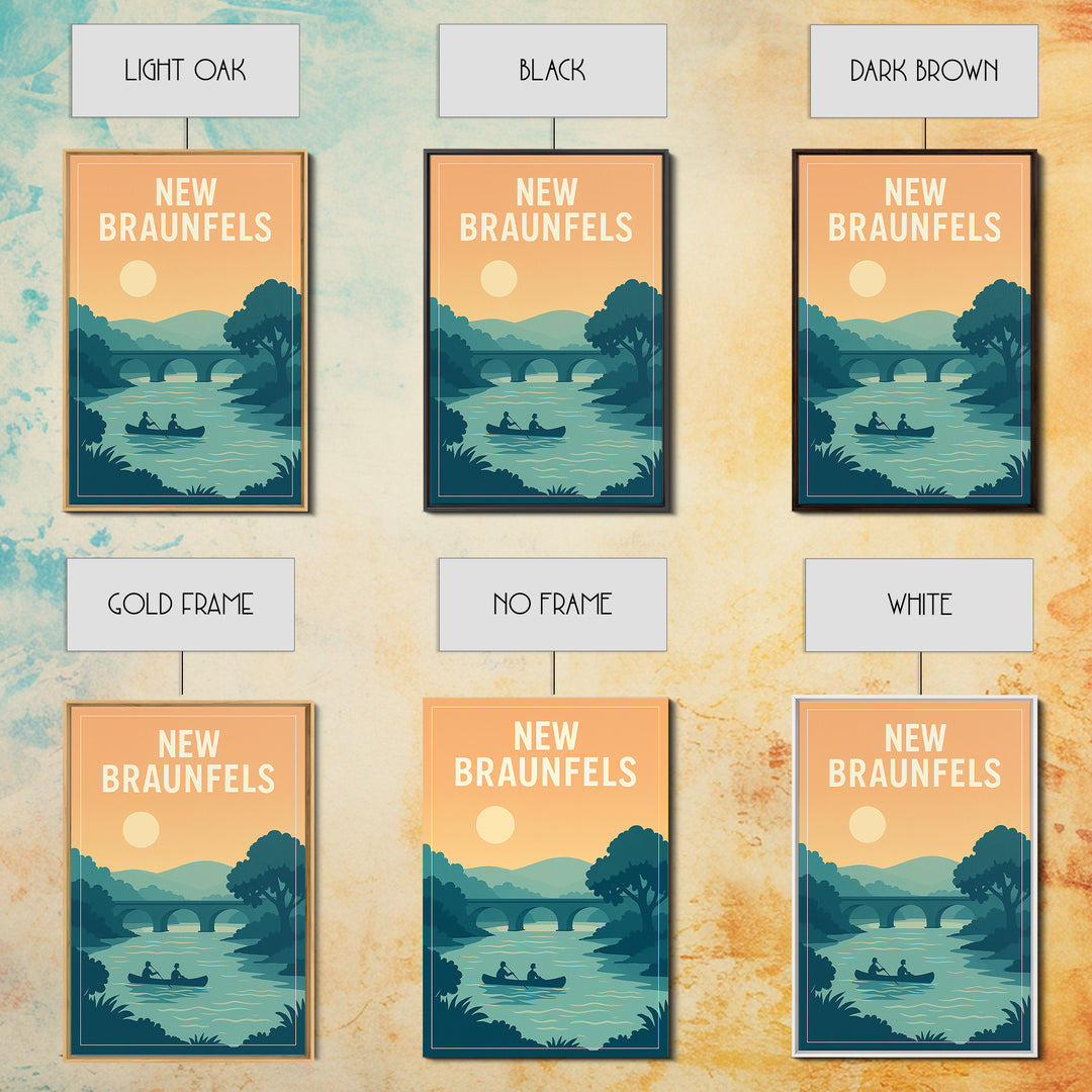 New Braunfels Texas Travel Poster, Canvas Print, Vintage Travel Poster Art, New Braunfels Wall Art, Gift For Travelers, City Travel Prints