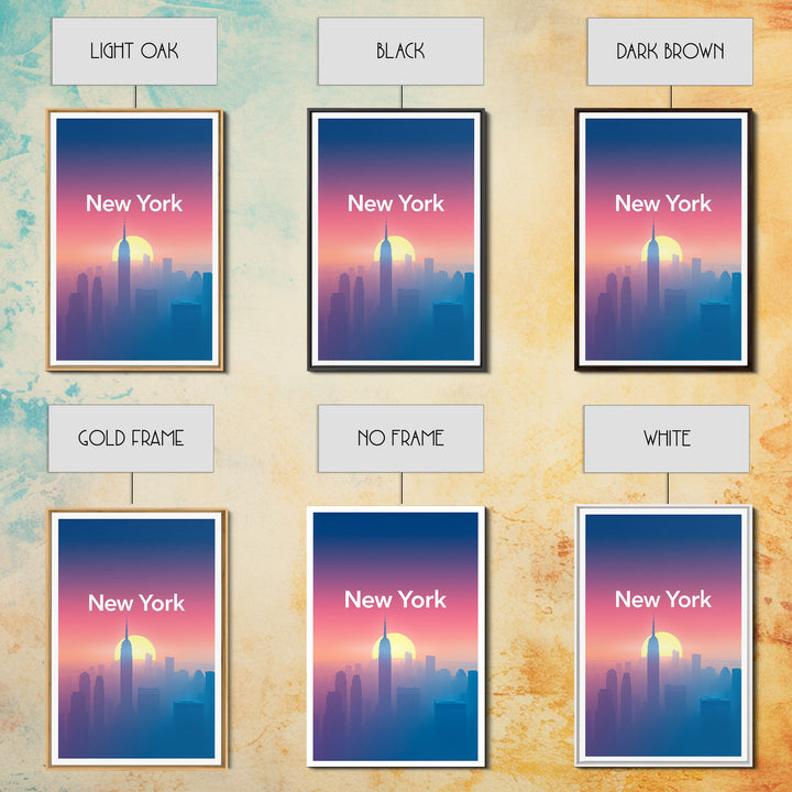 New York Travel Poster, Canvas Print, Mid Century City Wall Art, New York Wall Art, Travel Poster Set, Retro Travel Print, Wanderlust Decor