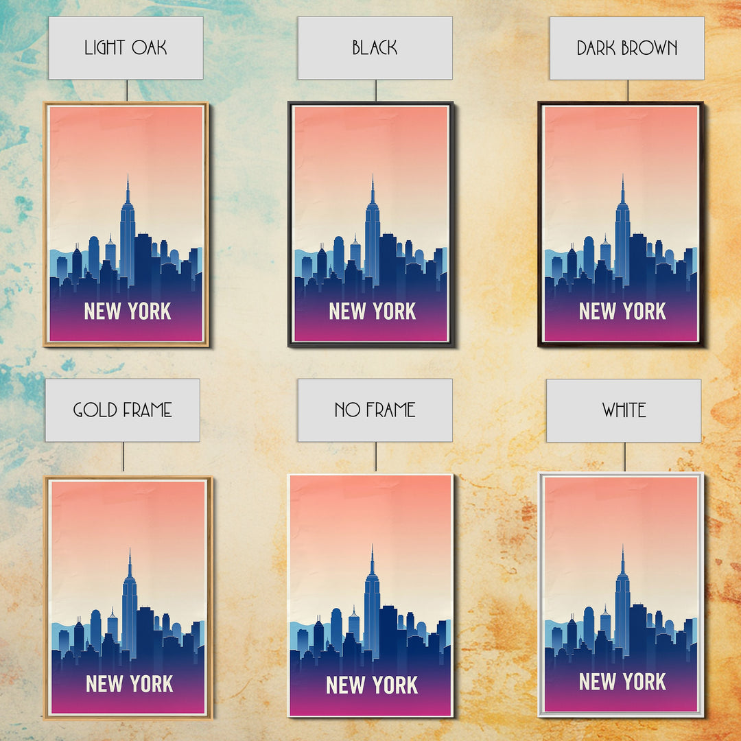 New York Travel Poster, Canvas Print, Classic Travel Poster Art, New York Wall Art, City Art Print, Travel Poster Art, Retro Travel Print