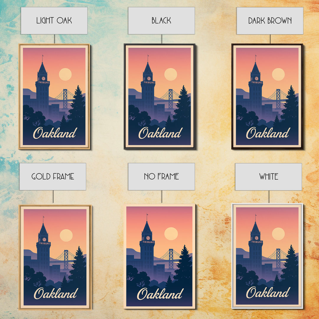 Oakland Travel Poster, Canvas Print, Classic Travel Poster Art, Oakland Poster Print, Travel Poster Set, Retro Travel Print, Retro Poster