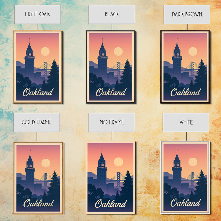 Oakland Travel Poster, Canvas Print, Classic Travel Poster Art, Oakland Poster Print, Travel Poster Set, Retro Travel Print, Retro Poster
