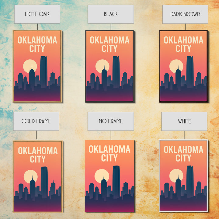 Oklahoma City Oklahoma Travel Poster, Canvas Print, Vintage Travel Poster Art, Oklahoma City Poster Print, Travel Poster Art, Landscape Art