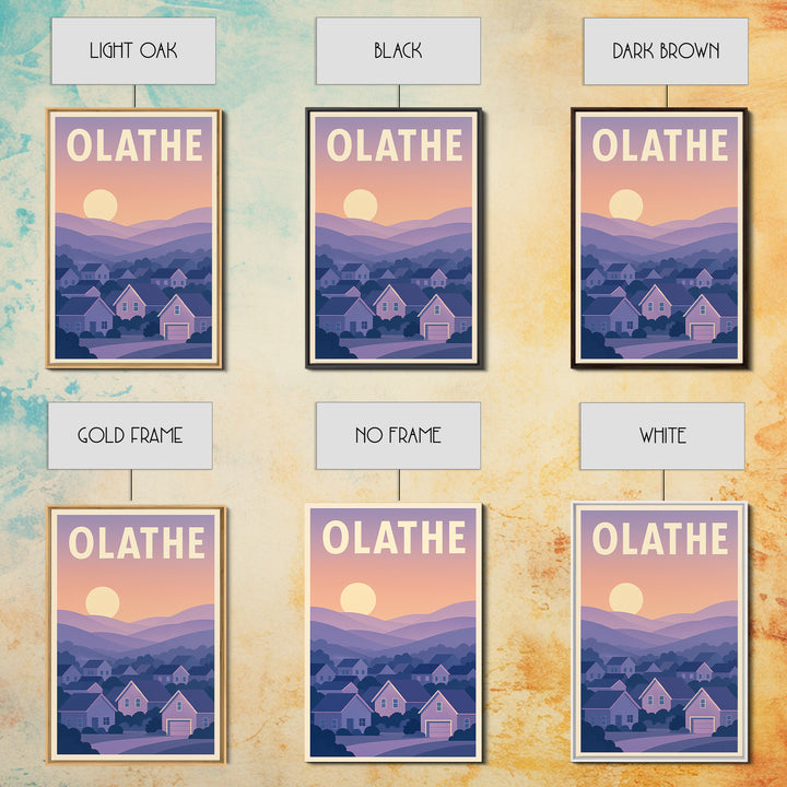 Olathe Kansas Travel Poster, Canvas Print, Vintage Poster Art, Olathe Art Print, Fine Art Print, City Travel Prints, Vintage Travel Art