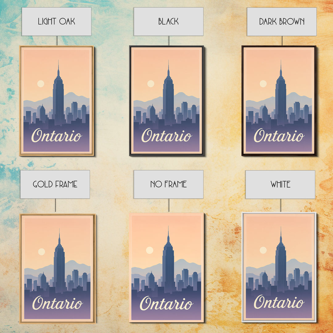 Ontario Travel Poster, Framed Canvas Print, Classic Travel Poster Art, Ontario Wall Art, Vintage City Poster, Gift For Travelers