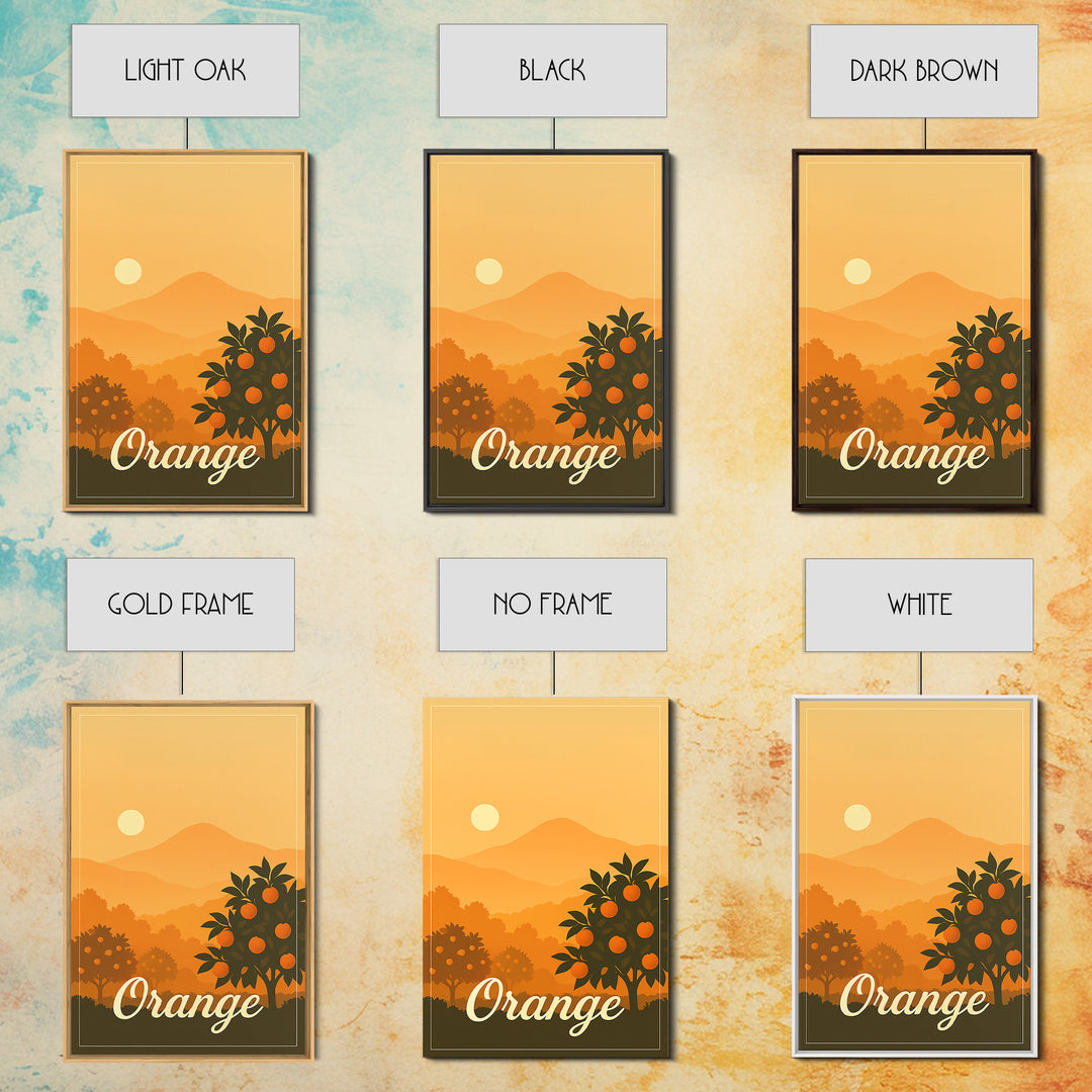 Orange California Travel Poster, Canvas Print, Mid Century City Wall Art, Orange City Art, Wall Art, Eclectic Wall Decor, Wall Art