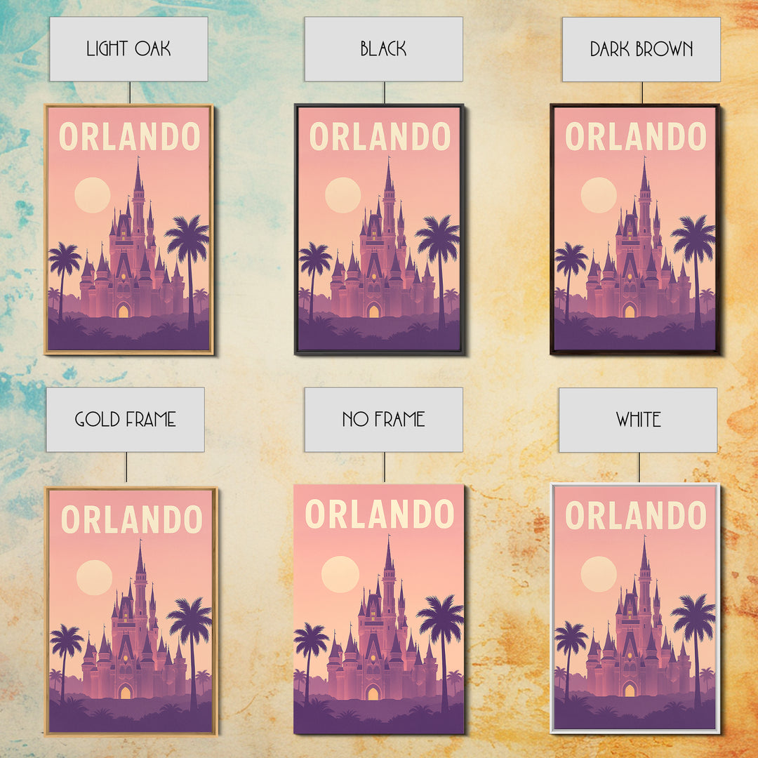 Orlando Florida Travel Poster, Canvas Print, Classic Travel Poster Art, Orlando City Art, City Art Print, Travel Wall Decor, Travel Print