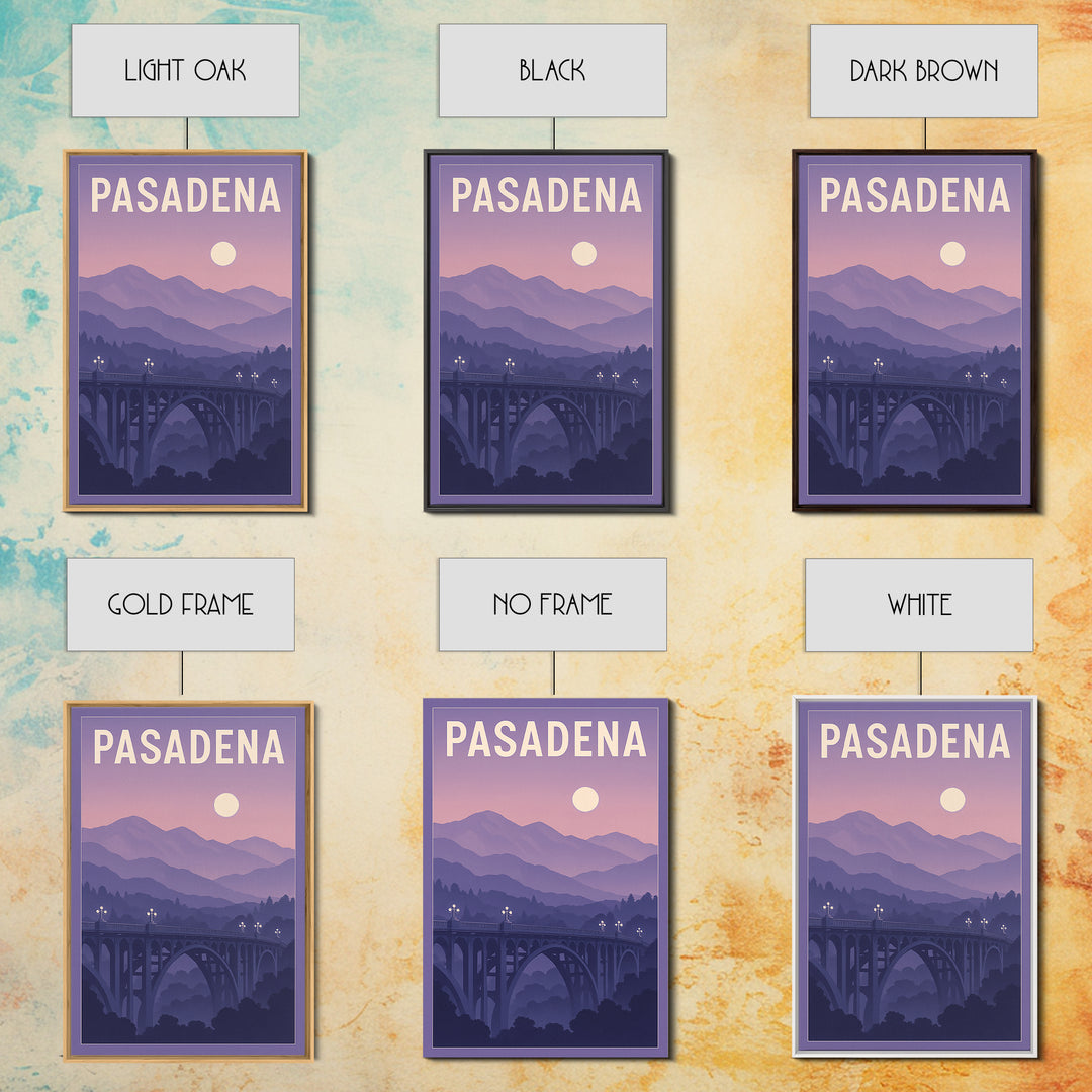 Pasadena California Travel Poster, Canvas Print, Mid Century City Wall Art, Pasadena City Art, Travel Print, Vintage City Poster, Wall Art