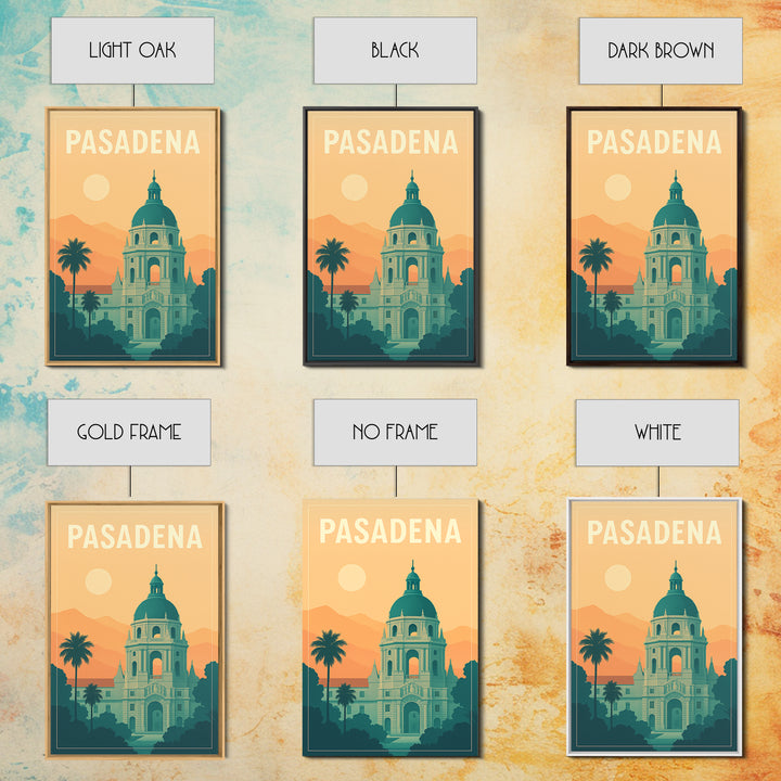 Pasadena Travel Poster, Canvas Print, Mid Century City Wall Art, Pasadena Poster Print, Travel Poster Art, Mid Century Wall Art