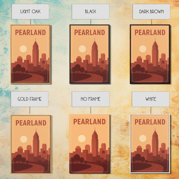 Pearland Travel Poster, Canvas Print, Mid Century City Wall Art, Pearland City Art, Vintage City Art, Retro Travel Print, Travel Art Print