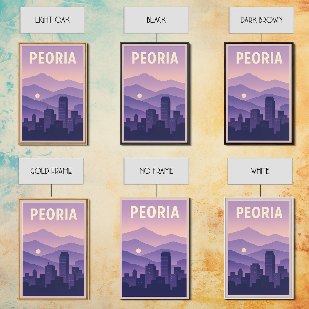 Peoria Arizona Travel Poster, Canvas Print, Vintage Travel Poster Art, Peoria Poster Print, Travel Art Print, Wall Art, Poster Art