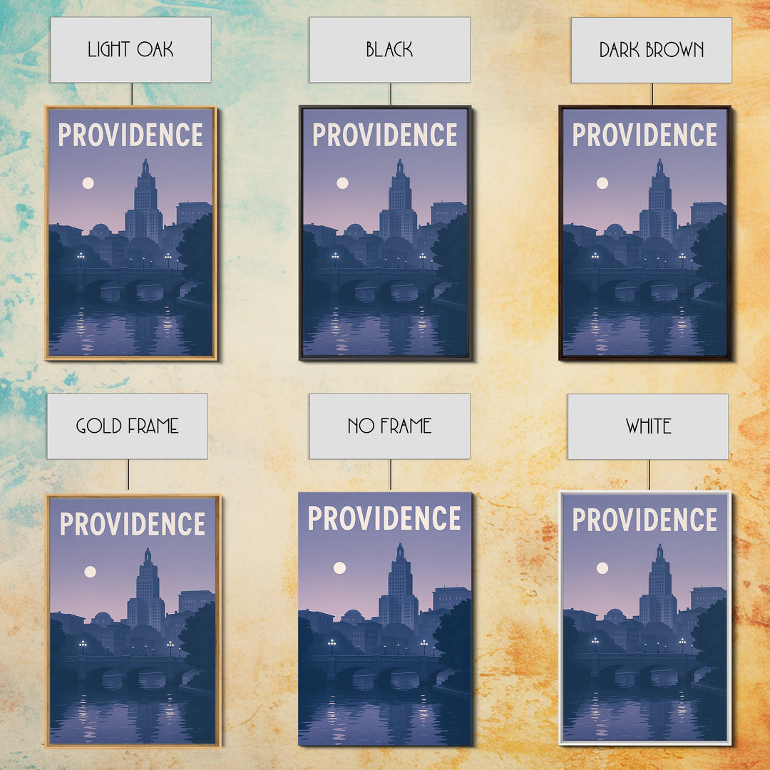 Providence Rhode Island Travel Poster, Canvas Print, Classic Poster Art, Providence Travel Art, Retro Travel Print, Gift For Travelers
