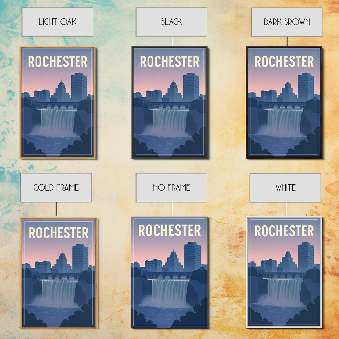 Rochester New York Travel Poster, Canvas Print, Mid Century City Wall Art, Rochester Wall Art, Vintage City Poster, Vintage Travel Art