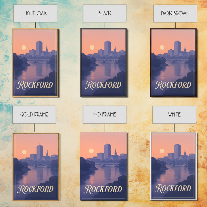 Rockford Travel Poster, Canvas Print, Mid Century City Wall Art, Rockford Poster Print, City Art Print, Travel Poster Art, Travel Art Print