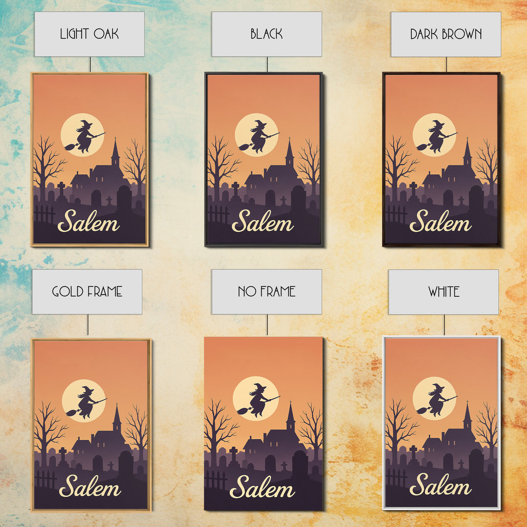Salem Oregon Travel Poster, Framed Canvas Print, Classic Travel Poster Art, Salem Art Print, Mid Century Wall Art, Vintage City Poster