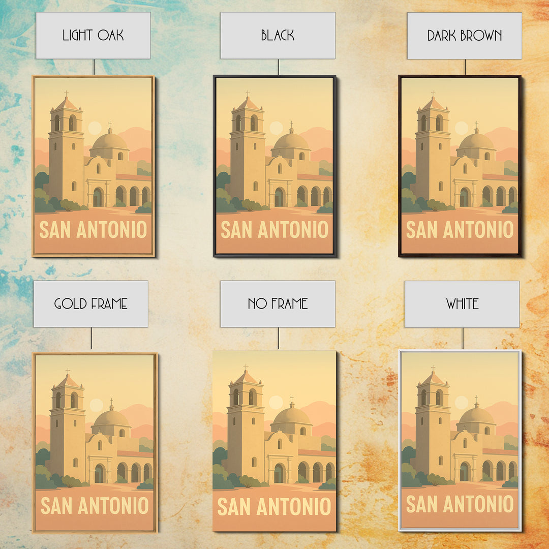 San Antonio Travel Poster, Canvas Print, Mid Century City Wall Art, San Antonio City Art, Vintage City Art, Retro Travel Print