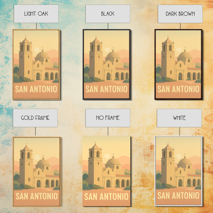 San Antonio Travel Poster, Canvas Print, Mid Century City Wall Art, San Antonio City Art, Vintage City Art, Retro Travel Print
