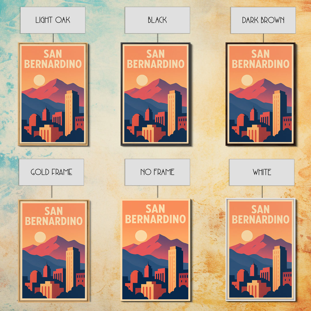 San Bernardino Travel Poster, Canvas Print, Classic Travel Poster Art, San Bernardino Poster Print, Travel Poster Art, Wanderlust Decor