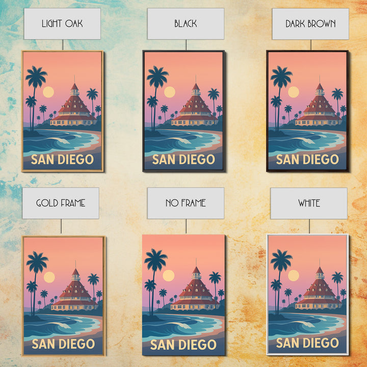 San Diego California Travel Poster, Canvas Print, Classic Travel Poster Art, San Diego Travel Art, Vintage Travel Print, Travel Poster Art