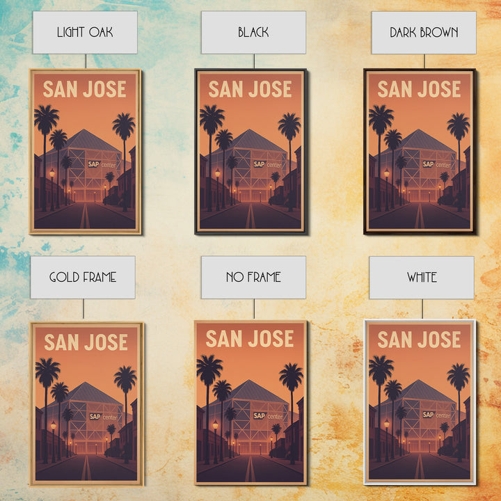 San Jose Travel Poster, Framed Canvas Print, Mid Century City Wall Art, San Jose Art Print, Wanderlust Decor, Gift For Travelers