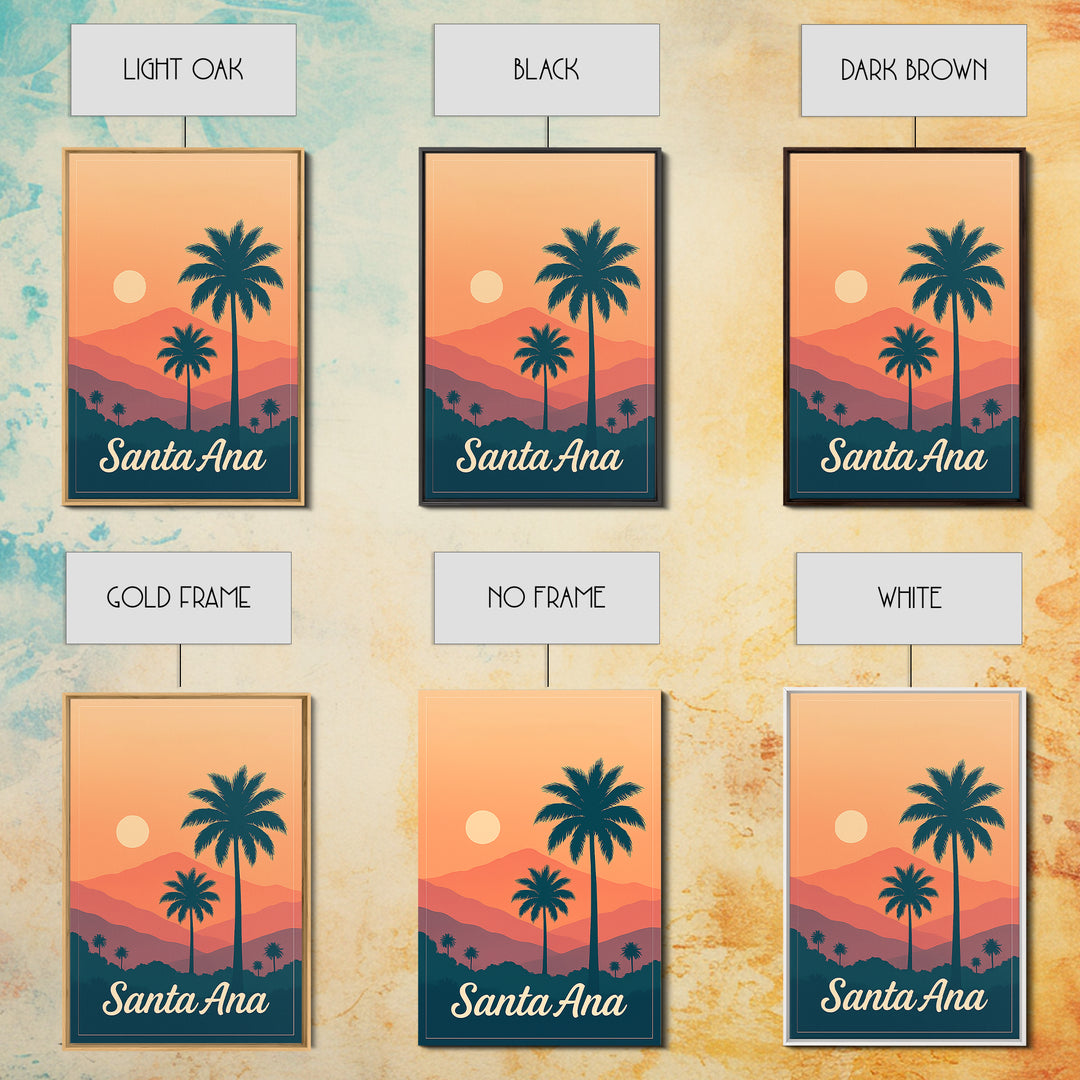 Santa Ana California Travel Poster, Canvas Print, Vintage Poster Art, Santa Ana City Art, Gift For Travelers, Vintage City Art, Art Print