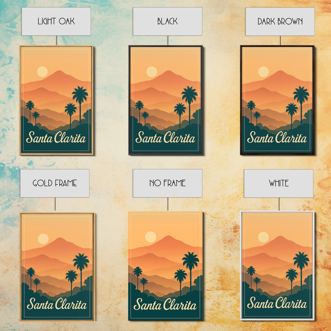 Santa Clarita California Travel Poster, Canvas Print, Classic Travel Poster Art, Santa Clarita Wall Art, Modern Wall Decor, Wall Decor