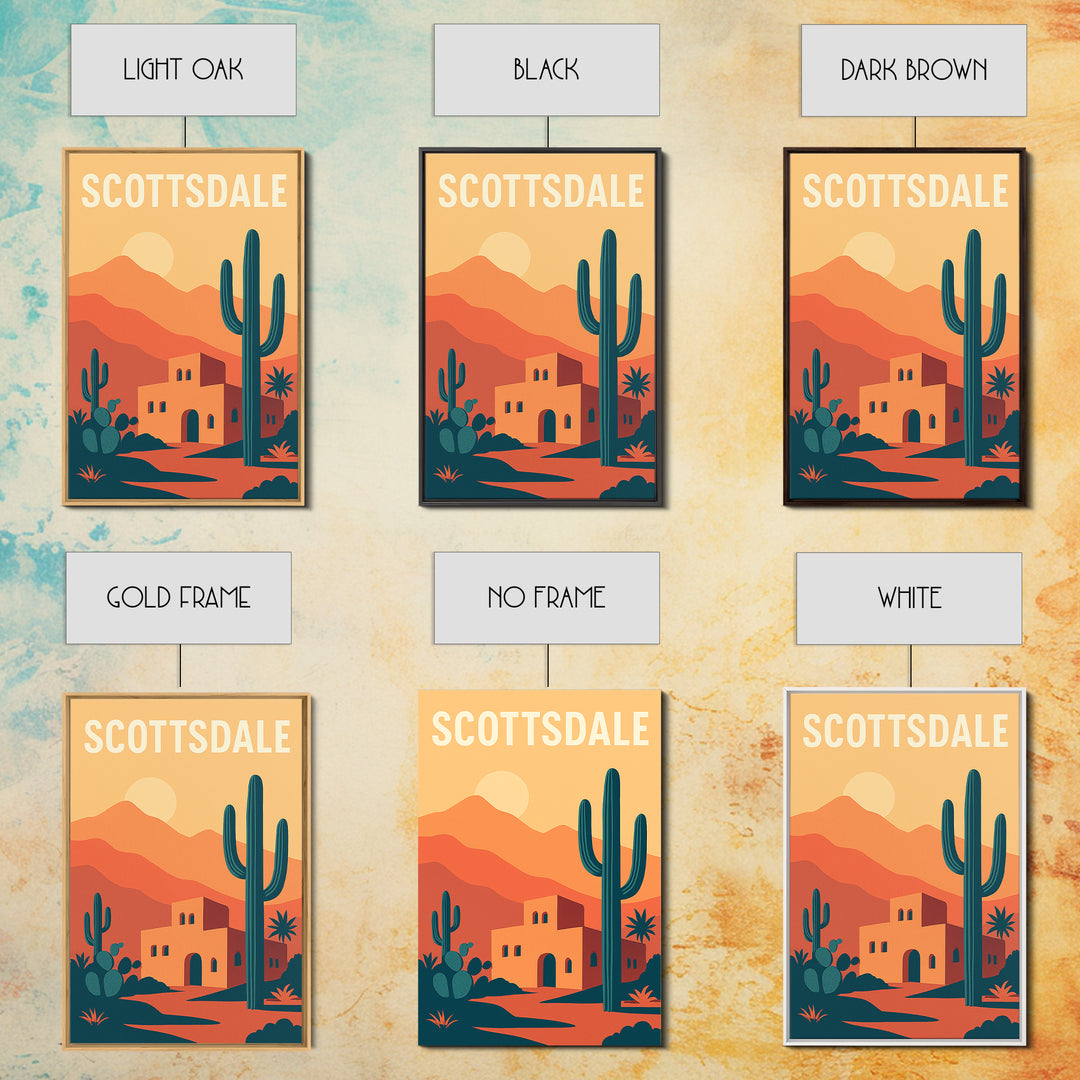 Scottsdale Travel Poster, Canvas Print, Vintage Travel Poster Art, Scottsdale Poster Print, Vintage City Poster, Fine Art Print
