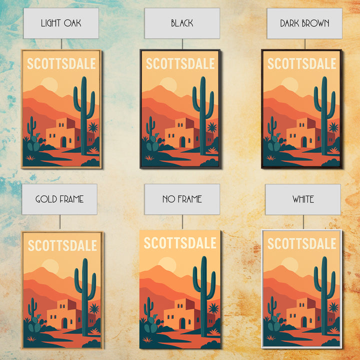 Scottsdale Travel Poster, Canvas Print, Vintage Travel Poster Art, Scottsdale Poster Print, Vintage City Poster, Fine Art Print