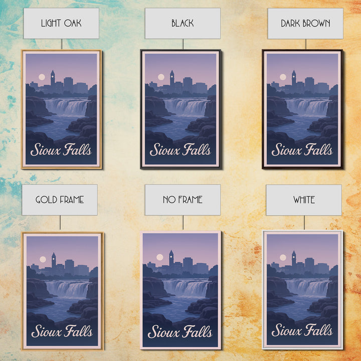 Sioux Falls South Dakota Travel Poster, Canvas Print, Classic Travel Poster Art, Sioux Falls Wall Art, Vintage City Poster, Travel Wall Art