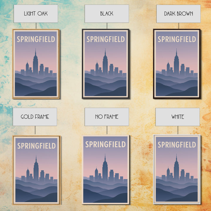 Springfield Travel Poster, Canvas Print, Mid Century City Wall Art, Springfield City Art, Retro Travel Print, City Travel Prints