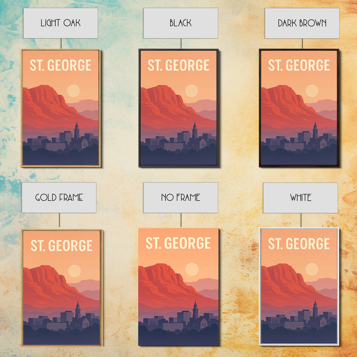 St George Utah Travel Poster, Canvas Print, Mid Century City Wall Art, St George Wall Art, City Travel Prints, Travel Art Print, Art Print